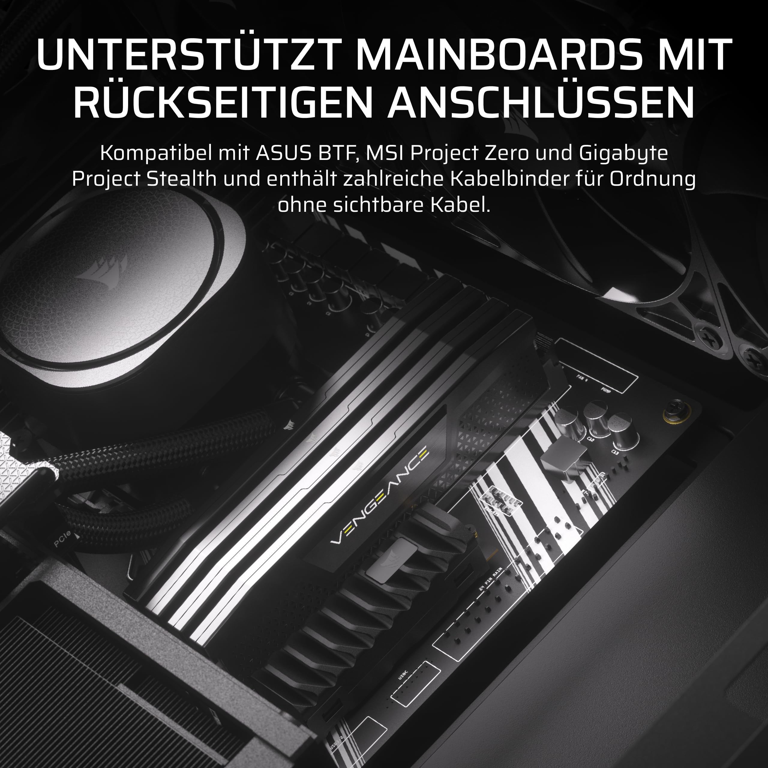 CORSAIR Frame 4000D Wood RS Mid-Tower-ATX-PC-Gehäuse – Schwarz & Walnuss | Modulares, Holzfrontpanel, 4x RS120 PWM-Lüfter Enthalten, InfiniRail-Lüfterhalterungssystem, GPU-Anti-Sag-Stabilisierungsarm