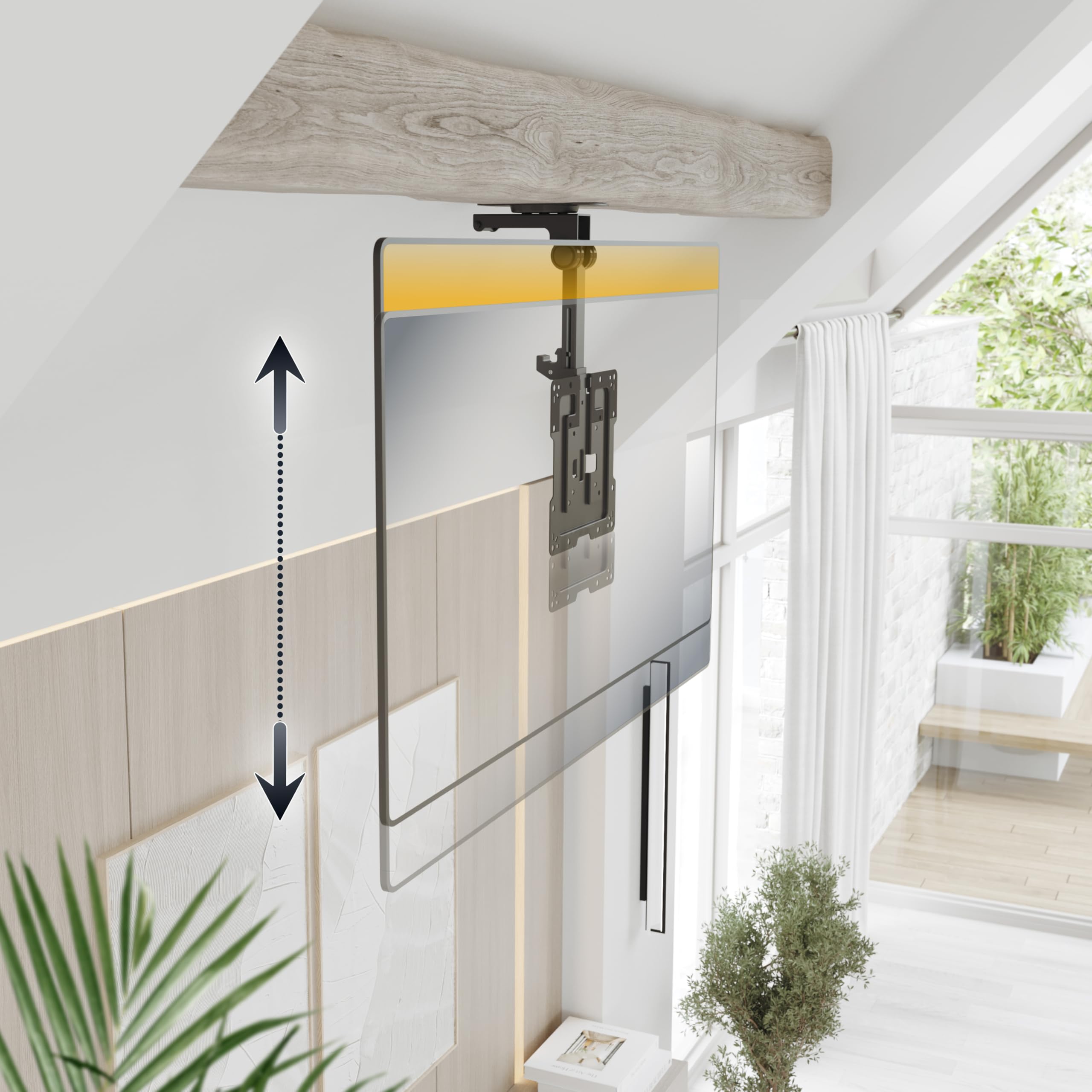 RICOO D0422 Supporto TV da soffitto Staffa TV 32-43 pollici per 32 43 pollici pieghevole fino a 20 kg max VESA 200x200
