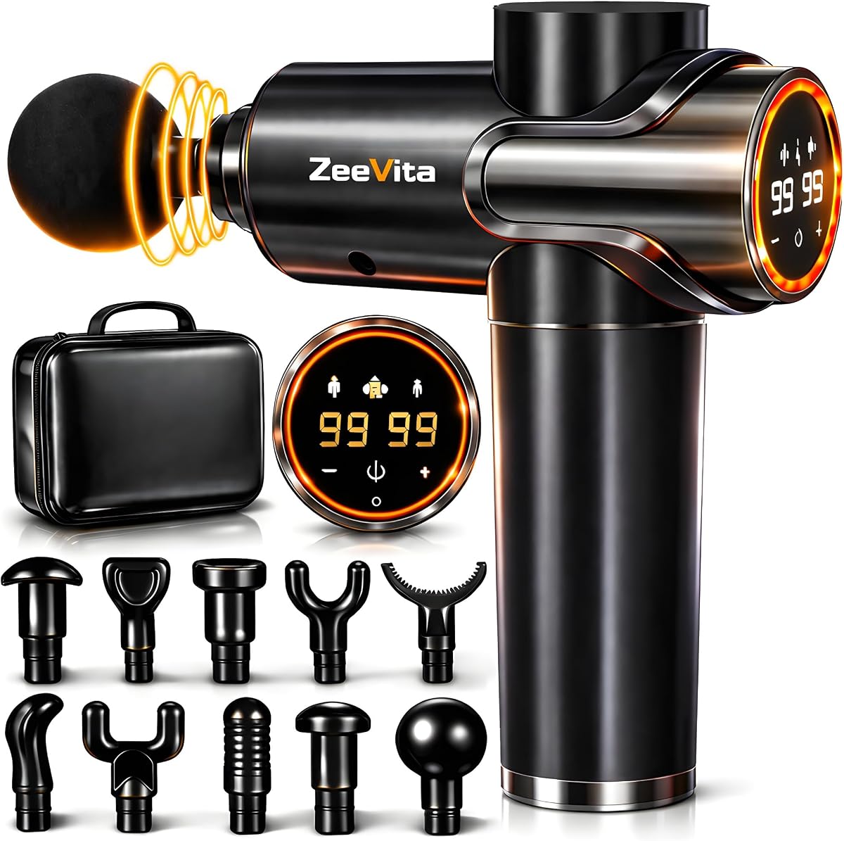 Powerful 99 Speed Massage Gun with 3 Modes, Portable Deep Tissue Muscle Massager for Pain Relief Recovery, Percussion Athlete Massager for Muscle Tension Shoulder Back Body Neck Arm Legs Relaxation