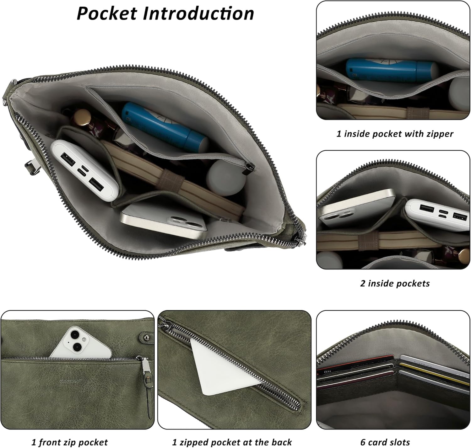 TANTOMI Vegan Leather Crossbody Bags for Women Hobo Travel Purse with Guitar Strap Trendy Women's Handbags with 6 Card Slots - Image 4