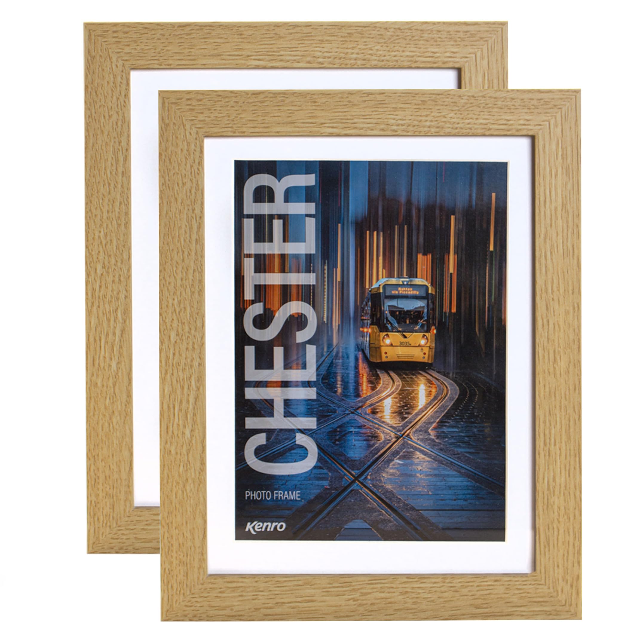 Kenro Natural Pack Of 2 Chester Photo Frame 8X10 Inch / 20X25cm With Mat For 8X6 Inch / 15X20cm Photo