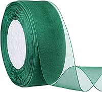 Vista 12 de Hapeper Cinta de organza transparente de 1-1/2 pulgadas, 50 yardas/rollo (azul oscuro)