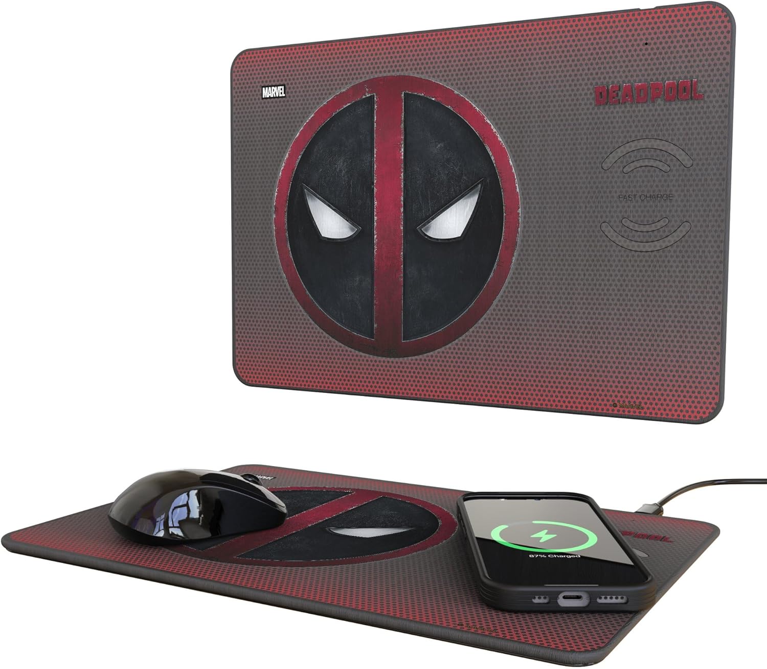 Marvel Deadpool Grid 15-Watt Wireless Charger and Mouse Pad