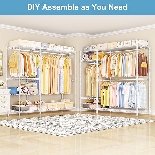 Miniatura 3 de Ulif F7 Plus - Perchero de ropa resistente, perchero para colgar ropa, 6 niveles, estante de almacenamiento portátil independiente de 68 pulgadas