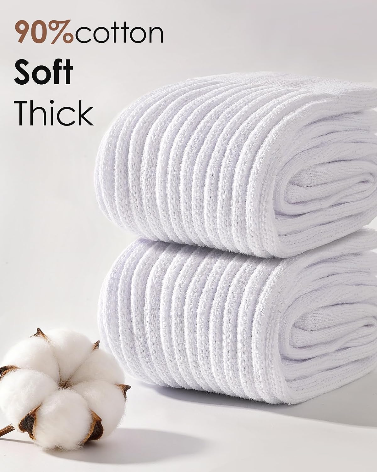 HONGTEYA Slouchy Socks for Women Cotton Knee High Boot Slouch Scrunch Long Leg Warmers Tube Soft Cozy Size 5-11