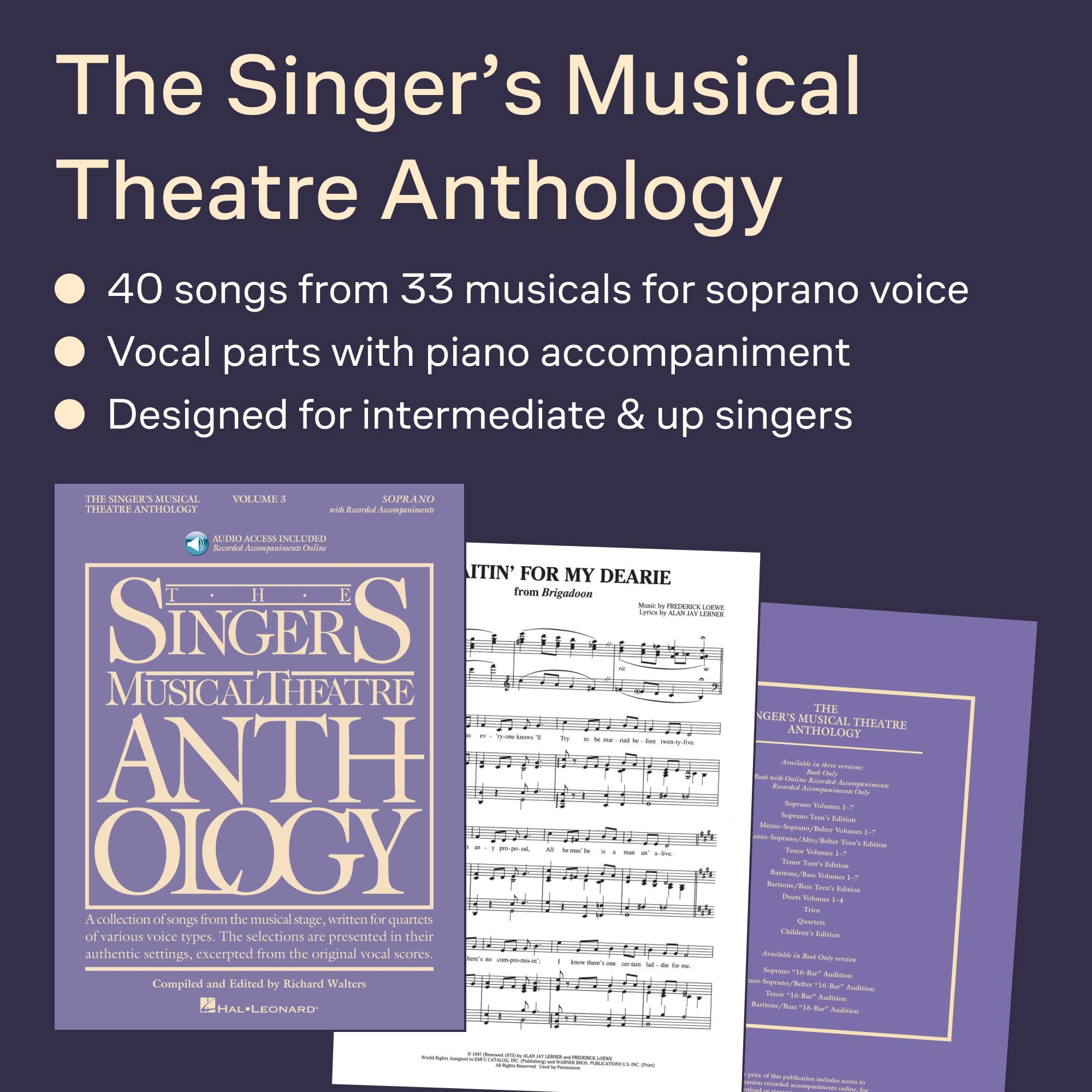 The Singer's Musical Theatre Anthology - Volume 3: Soprano Book/Online Audio [With 2 CDs] (Singers Musical Theater Anthology, Band 3)
