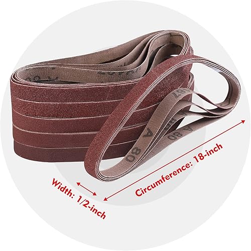 Miniatura 5 de WORKPRO Paquete de 24 correas de lijado de 12 x 18 pulgadas, bandas abrasivas de óxido de aluminio, 4 de cada una de 406080120180240 granos,