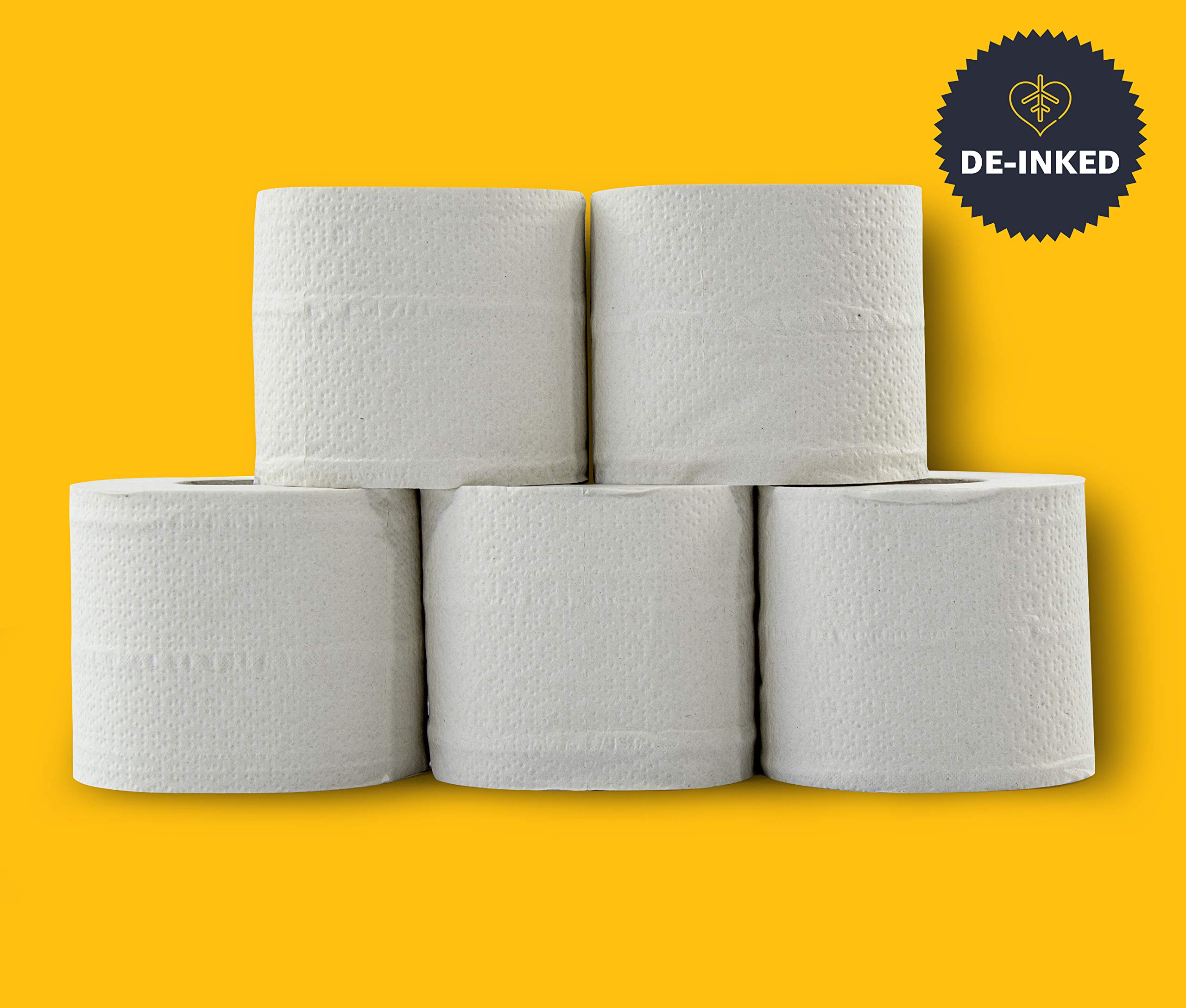 AmazonCommercial Papier Toilette, 2 Plis Recyclé, Désencré, 40 Rouleaux (4 Paquets de 10), 390 Feuilles par Rouleau, Dimensions des Feuilles : 11,5cm x 9,7cm, Compatible avec les Distributeurs T4/T6