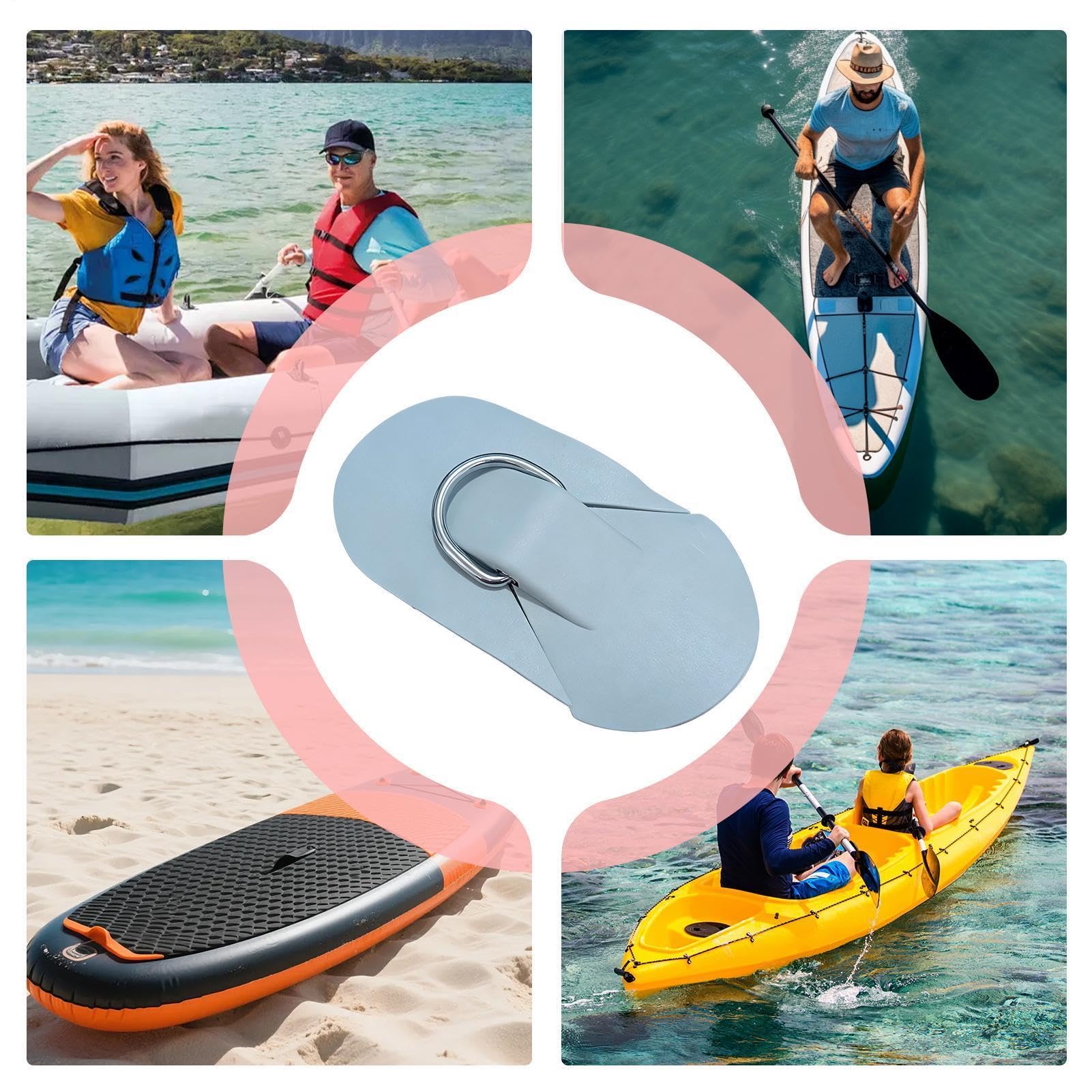 Anillos de tabla de remo, hebilla en forma de D, herramienta inflable con estilo de amarre, hebilla para kayak, canoa, soporte práctico para tabla de surf, balsa, , camping, , vacaciones