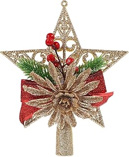 Abaodam Five-pointed Star Tree Topper Reusable Christmas Decoration for Tree Lights Elegant Holiday Adornment for Festive Home Decor