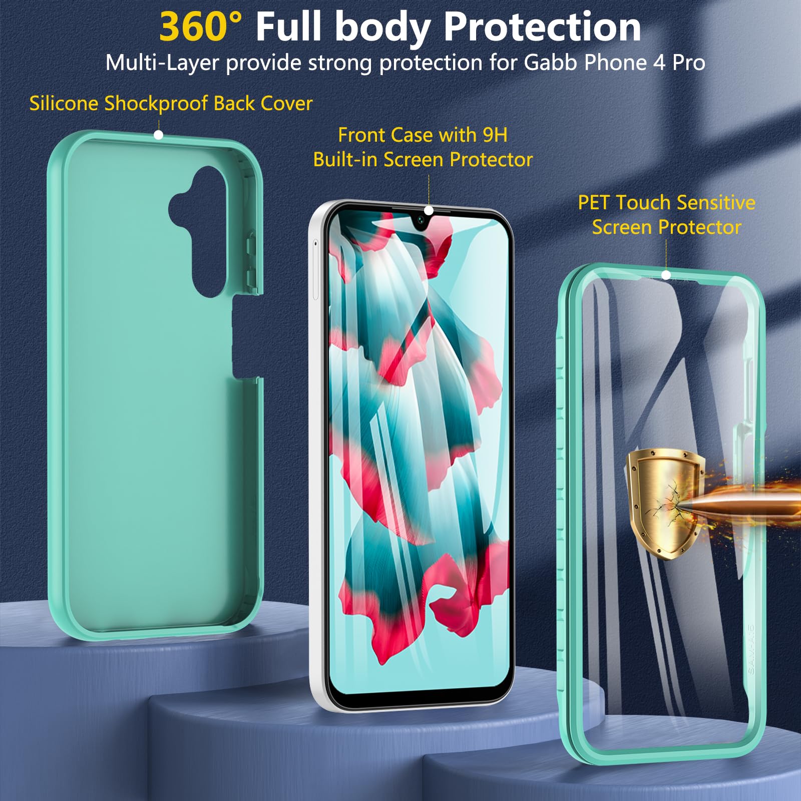 Shockproof Phone Case With Screen Protector Compatible With With Screen  Protector Gabb Phone 4 Case