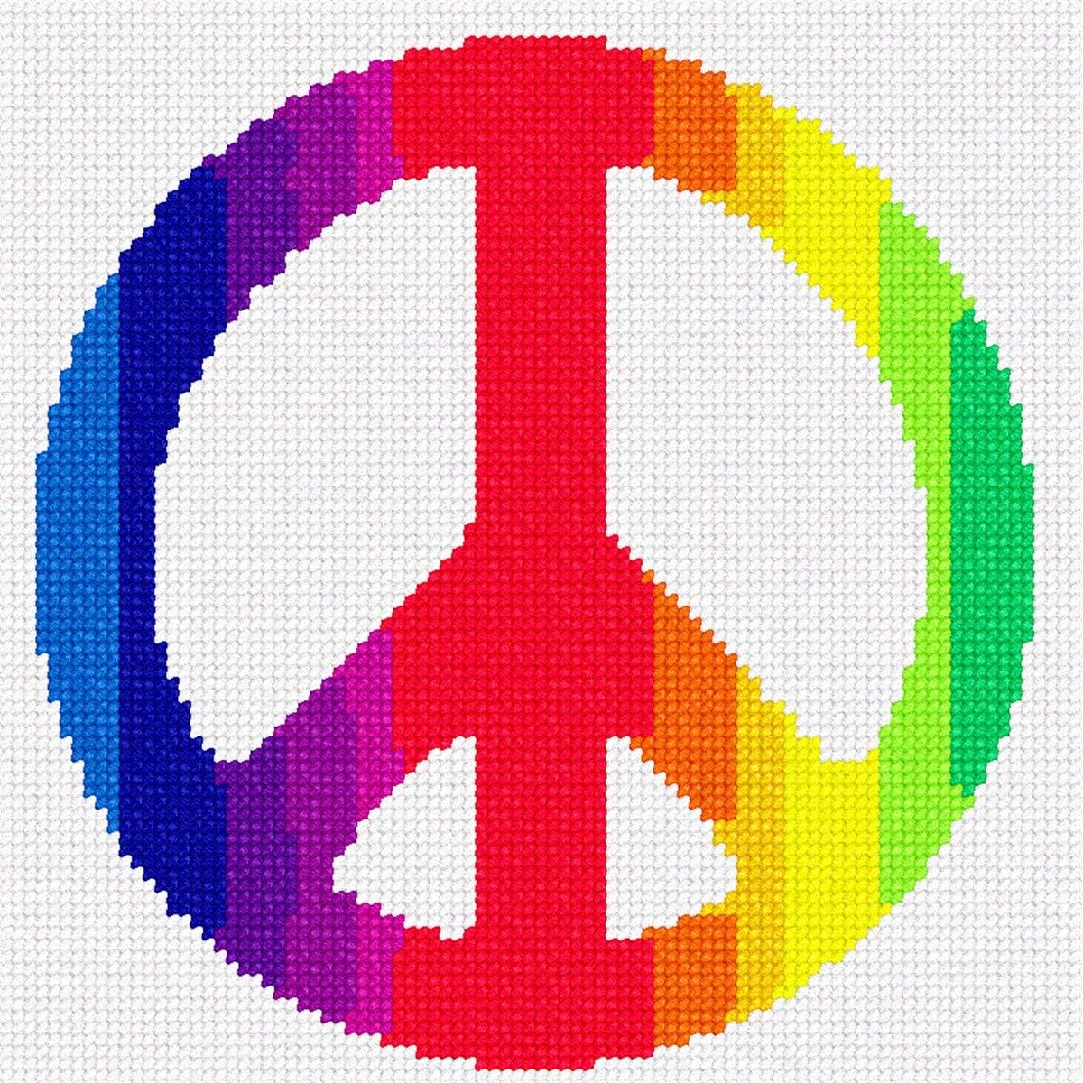 Pepita Needlepoint kit: Peace Colorful, 10" x 10"