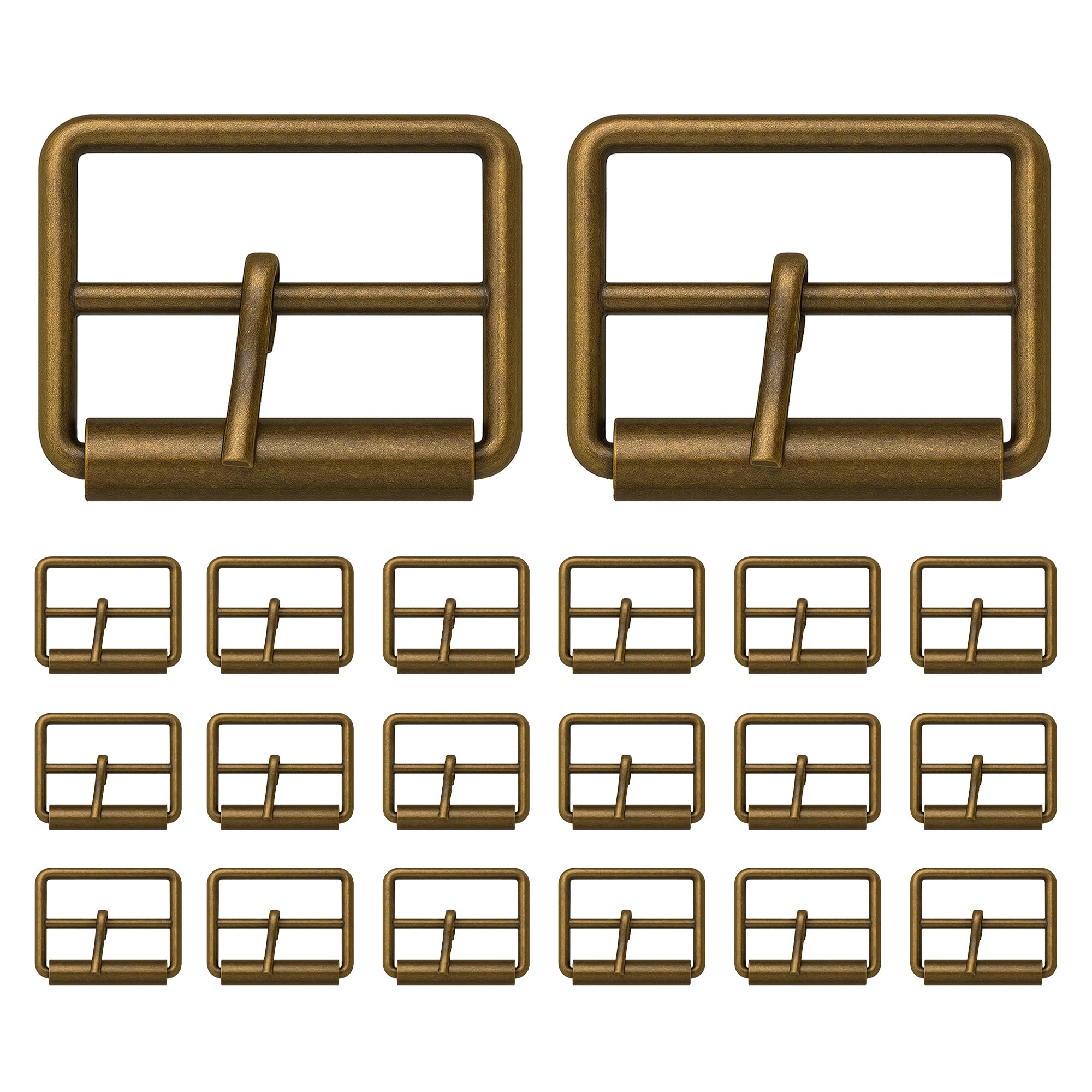 WedDecor Single Prong Metal Roller Buckle Multi-Purpose for Shoes, Belts, Handbags, Luggage Bags, Clothing, Hand DIY Accessories, Webbing, Footwear, and Leather Crafts, Bronze, 30mm, 20pcs