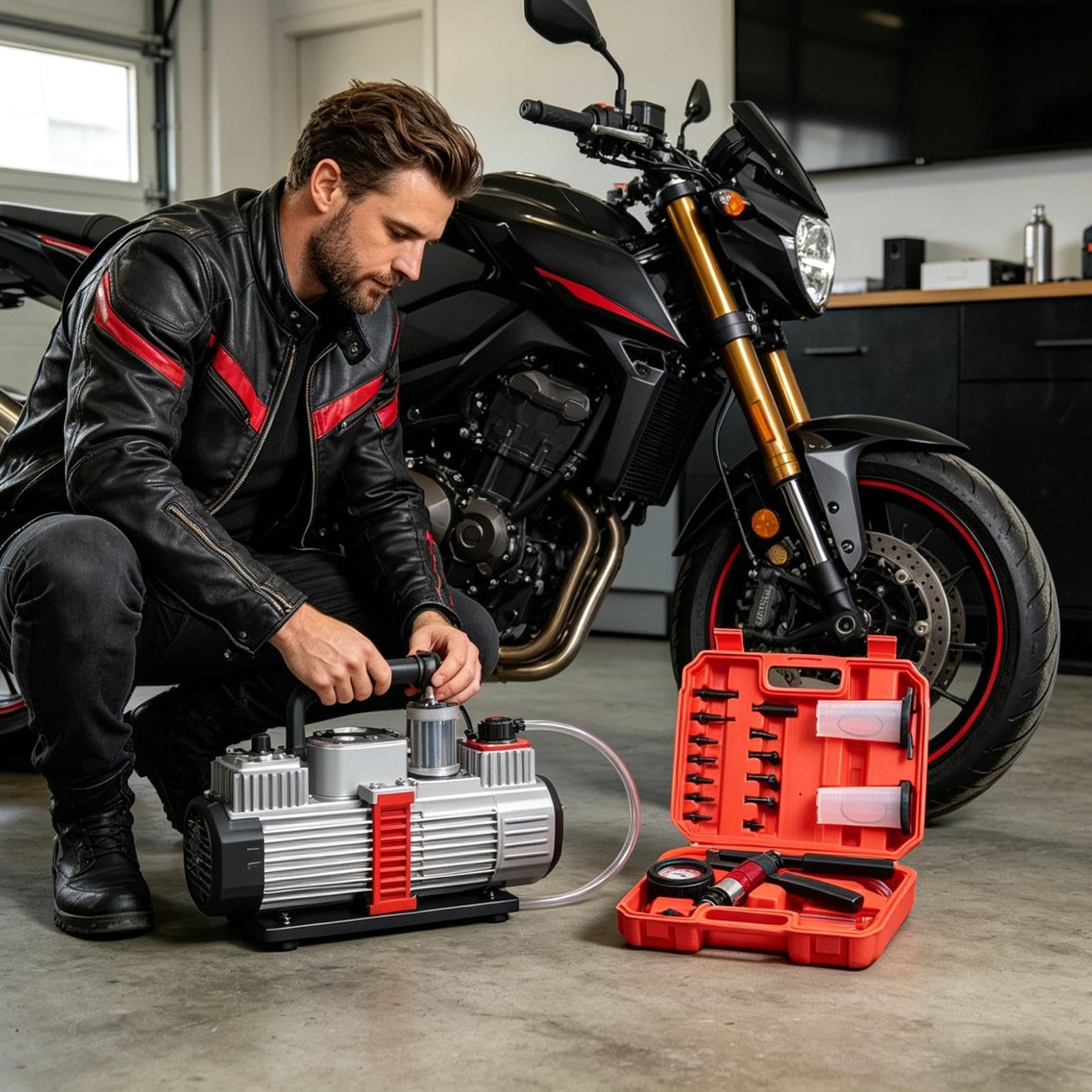 Manuelle Vakuumpumpe Universell Einsetzbar und Tragbar | Auto Bremsenentluefter Vakuumtester Für Flüssigkeitstransfer, Absaugen Und Befüllen Von Kraftfahrzeugen Wie Auto, Motorrad