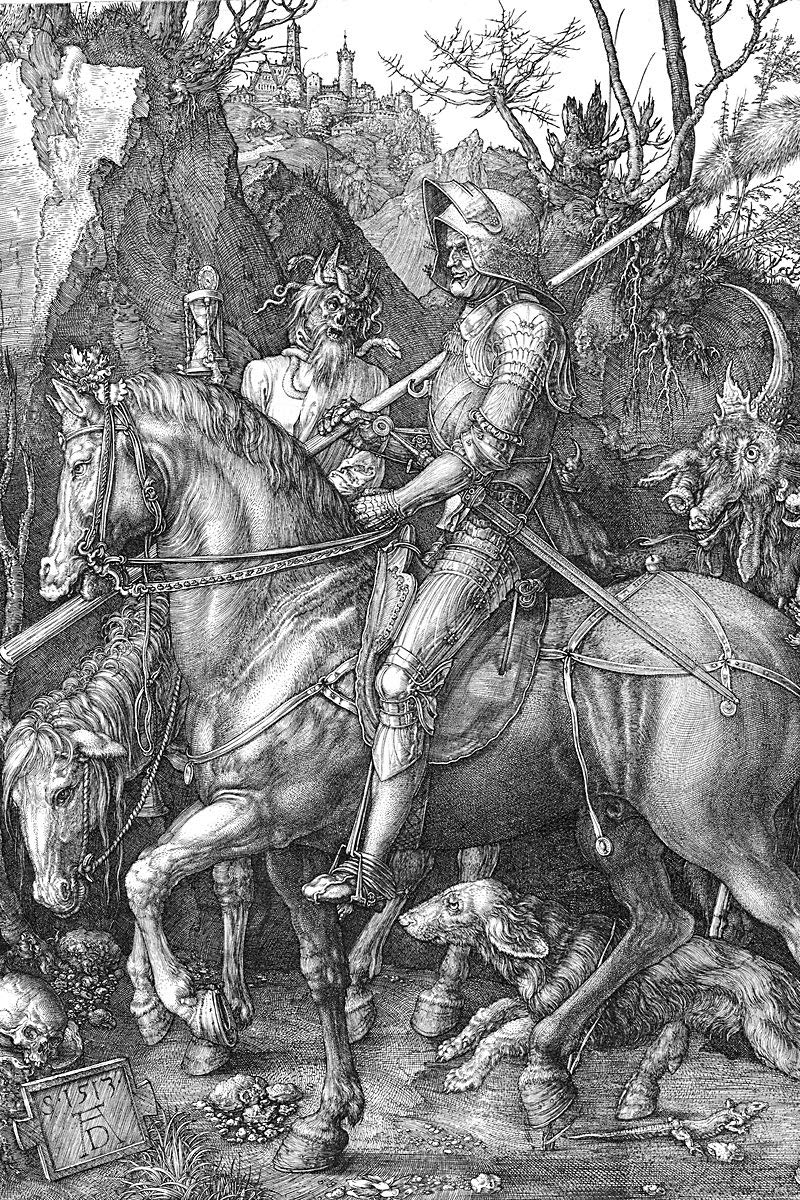 Albrecht Durer Fine Art Poster Print Knight Death and The Devil - 18x24