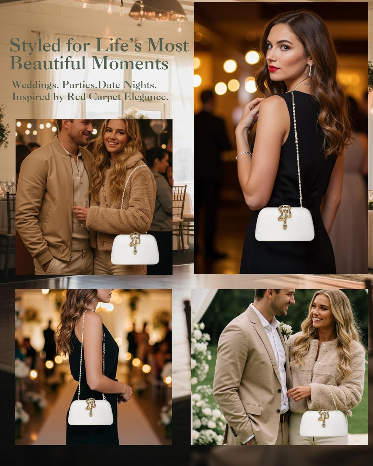 Glitter Clutch Purse for Women – Elegant & Dazzling Evening Bag, Sparkly Handbag for Magical Weddings & Special Moments - Image 6