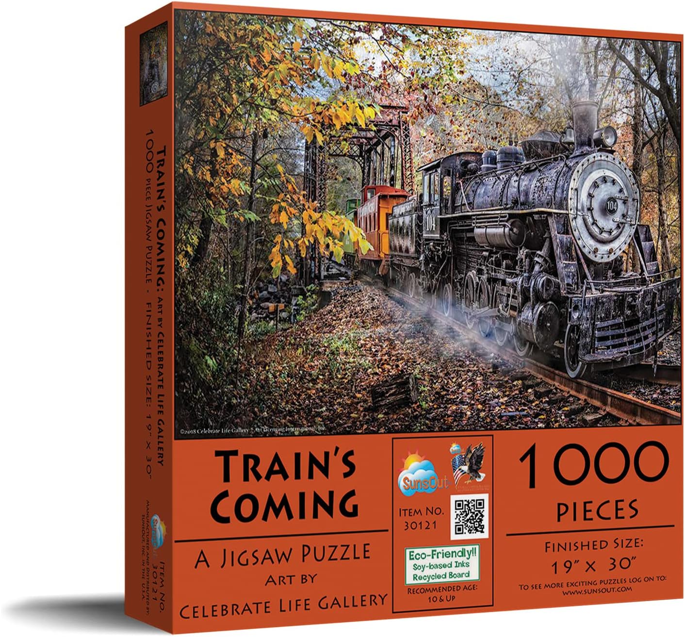 SUNSOUT INC - Train's Coming - 1000 pc Jigsaw Puzzle by Artist: Celebrate Life Gallery - Finished Size 19" x 30" - MPN# 30121