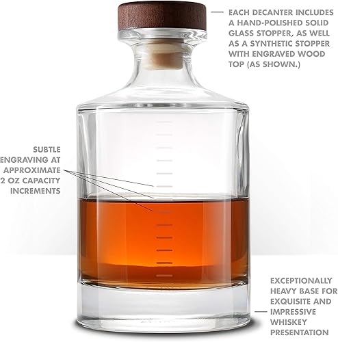 Miniatura 4 de Whisky Infinity Decanter - Botella de whisky y licor de vidrio Cairn Craft y tapón (capacidad de 1 litro con marcas de 2 onzas)