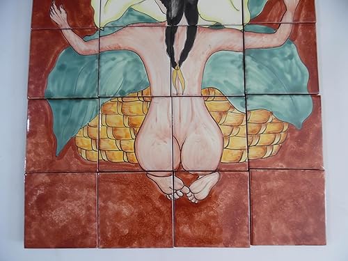 Miniatura 3 de 25" CERAMIC TILE MURAL mexican talavera mosaic hand painted clay backsplash