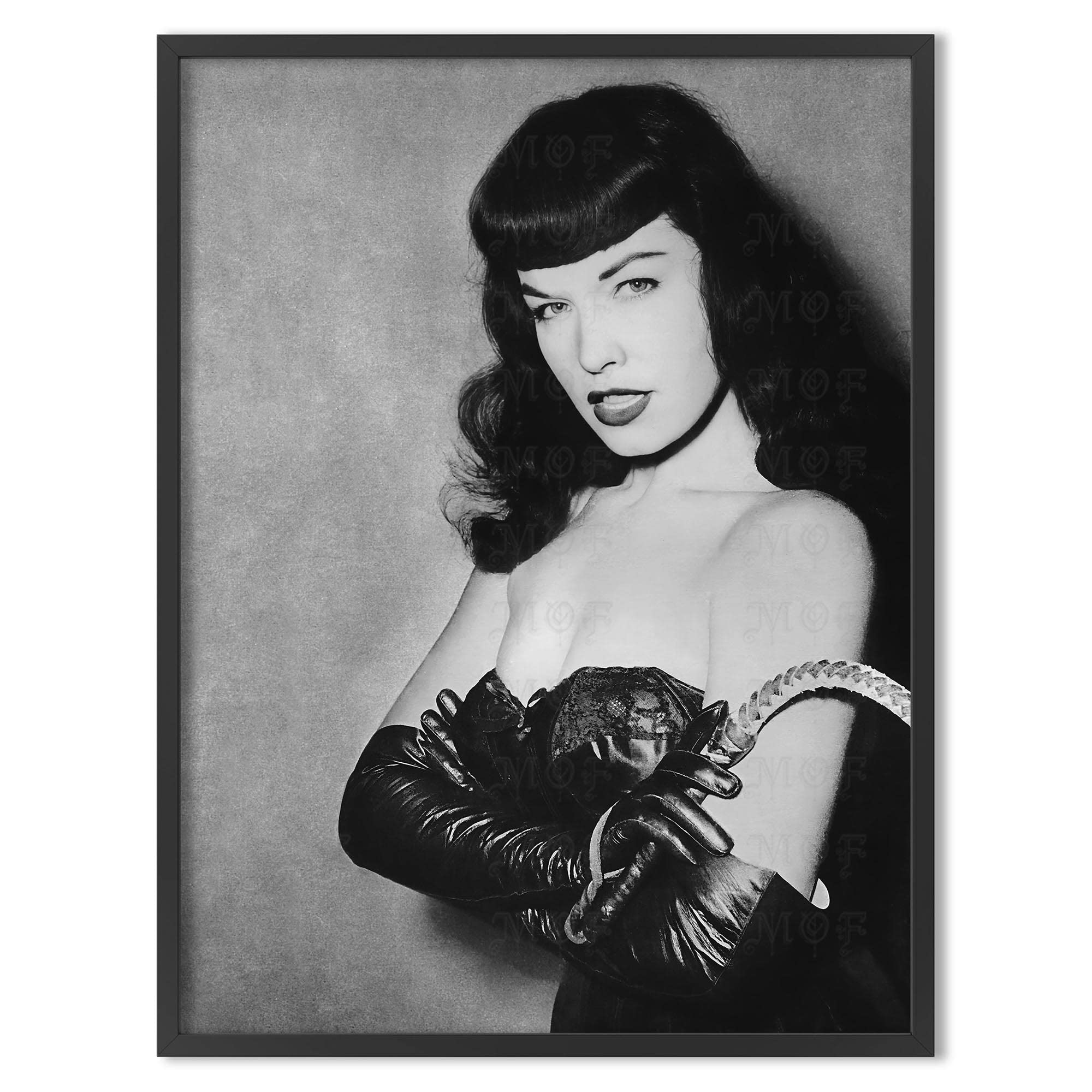 Bettie Page 5-Inch Red Corset Fishnets Whip Vinyl Sticker/Decal