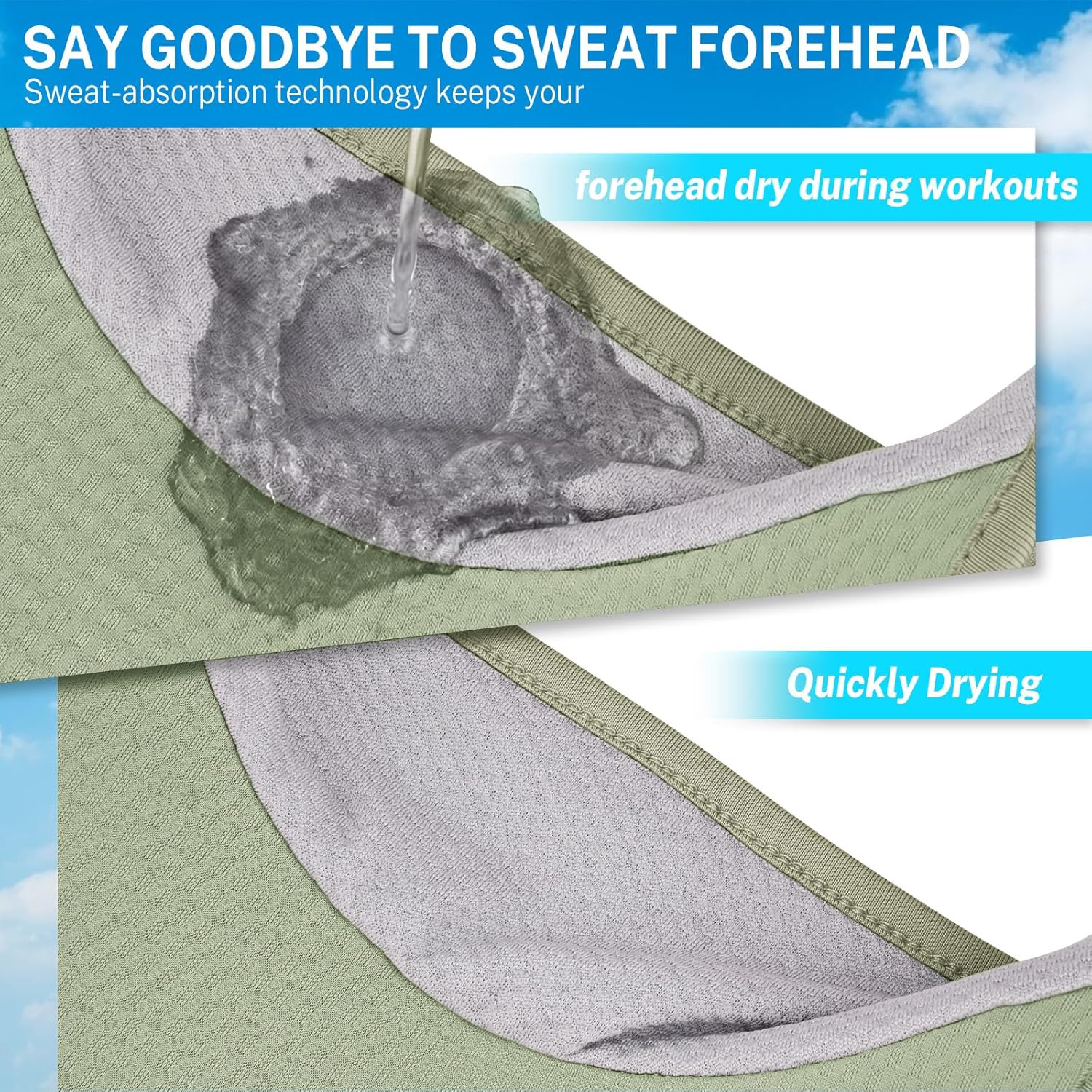 GXCROR Sports Sun Visor Hat Men Women, Lightweight Breathable Quick-Dry Visor Hat, UPF 50+ Tennis Golf Running Visor - Image 2