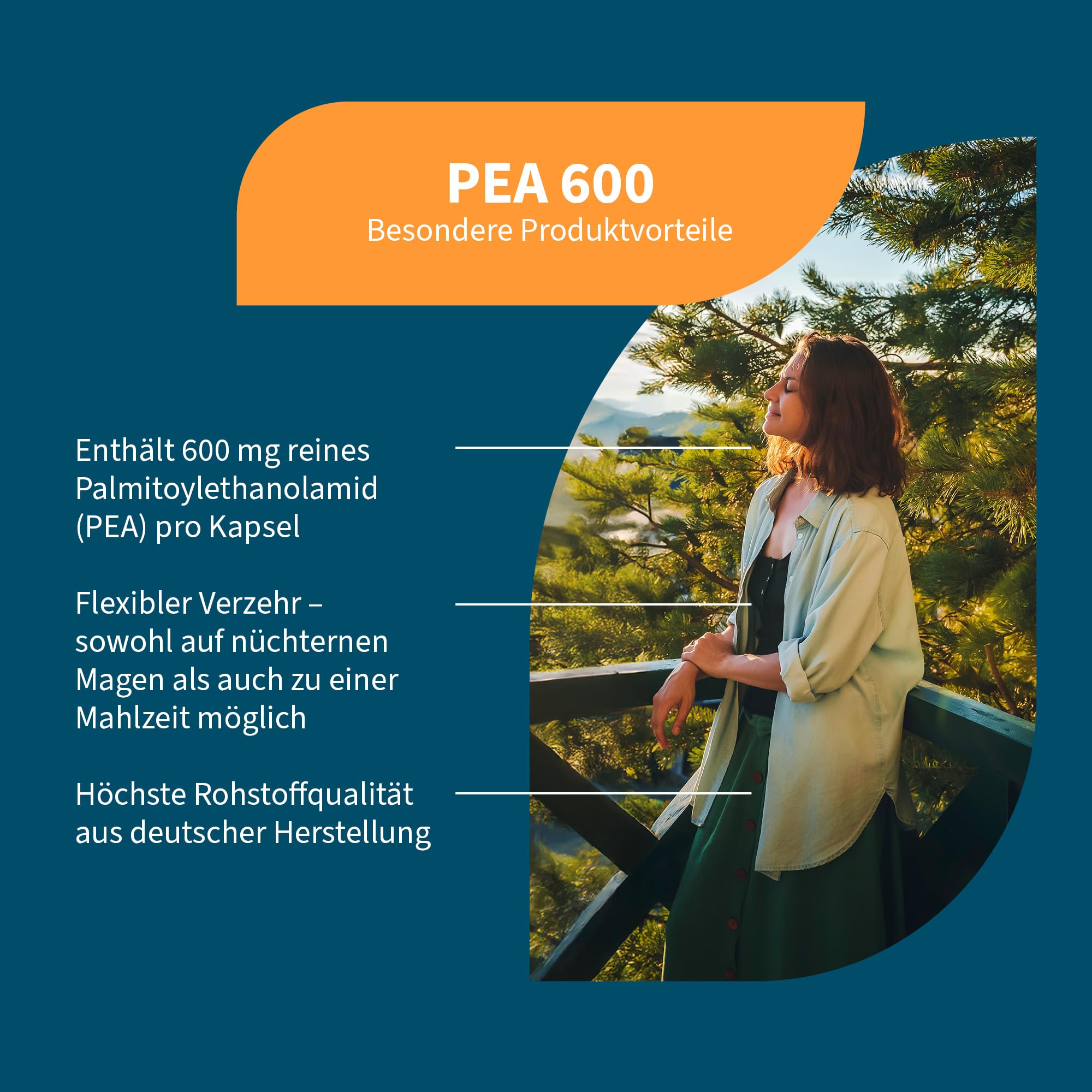 NatuGena PEA 600 mg reines Palmitoylethanolamid ultramikronisiert, Gruppe der N-Acylethanolamide, frei von synthetischen Zusatzstoffen, flexibler Verzehr, vegan, 120 Kapseln (120 Tage Packung)