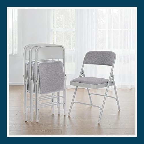 Miniatura 2 de OEF Furnishings Serie OEF2200 - Sillas plegables de doble bisagra acolchadas de tela de alta calidad para servicio pesado (paquete de 4, gris