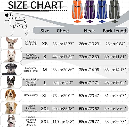 Miniatura 5 de PUMYPOREITY Abrigo para perro con arnés, L, suéteres de perro con cierre azul para perros medianos, abrigo de invierno impermeable para perro,