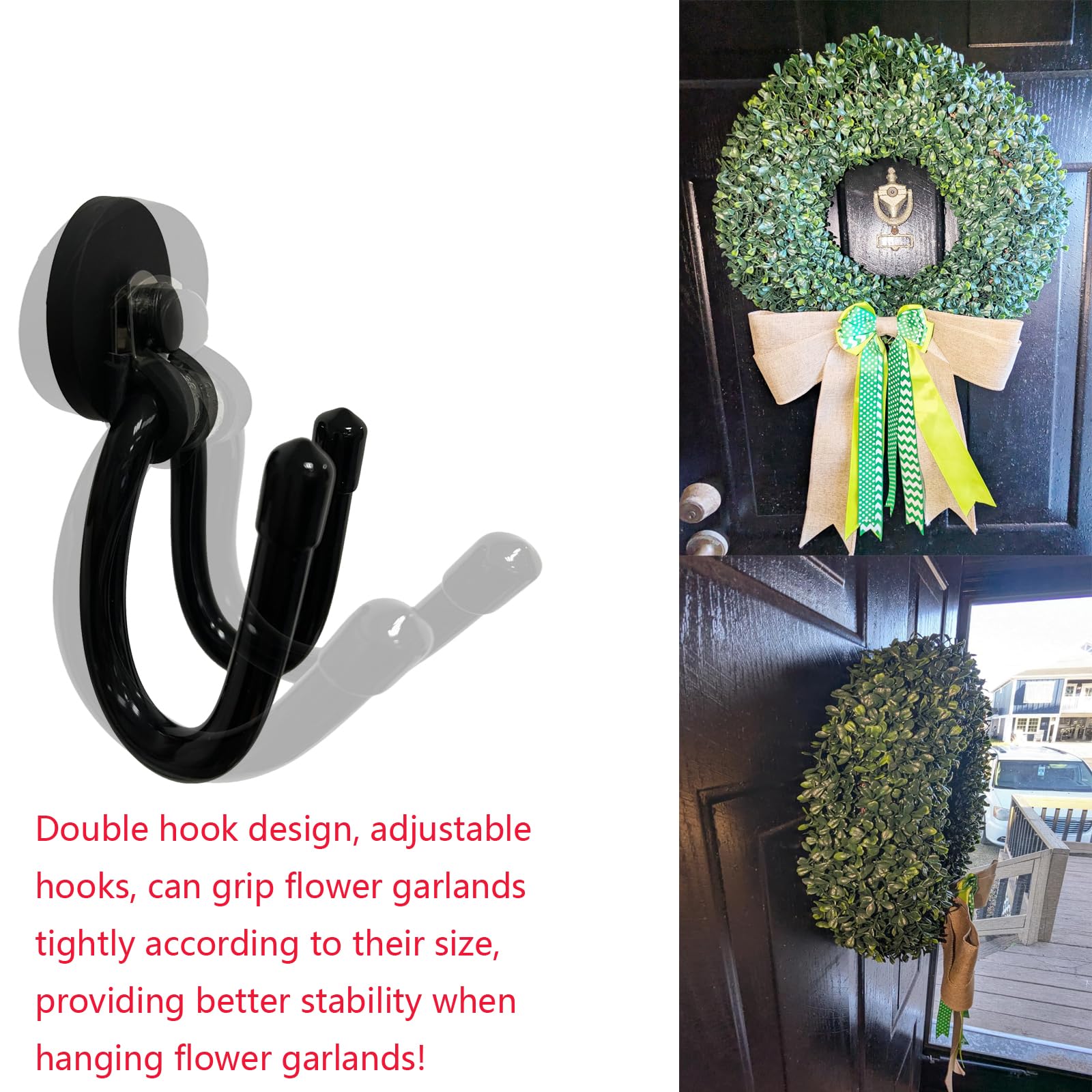 Christmas Door Hanger Wreath 2Pcs Magnetic Wreath Hanger Front Door Magnetic Wreath Holder Wreath Hook For Wreath Hanger Over The Door
