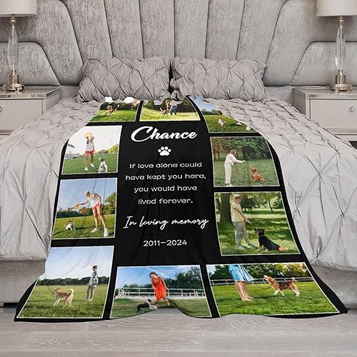 Miniatura 6 de Manta personalizada para perros, manta conmemorativa personalizada para mascotas en memoria de perro, manta de fotos  Regalos conmemorativos para