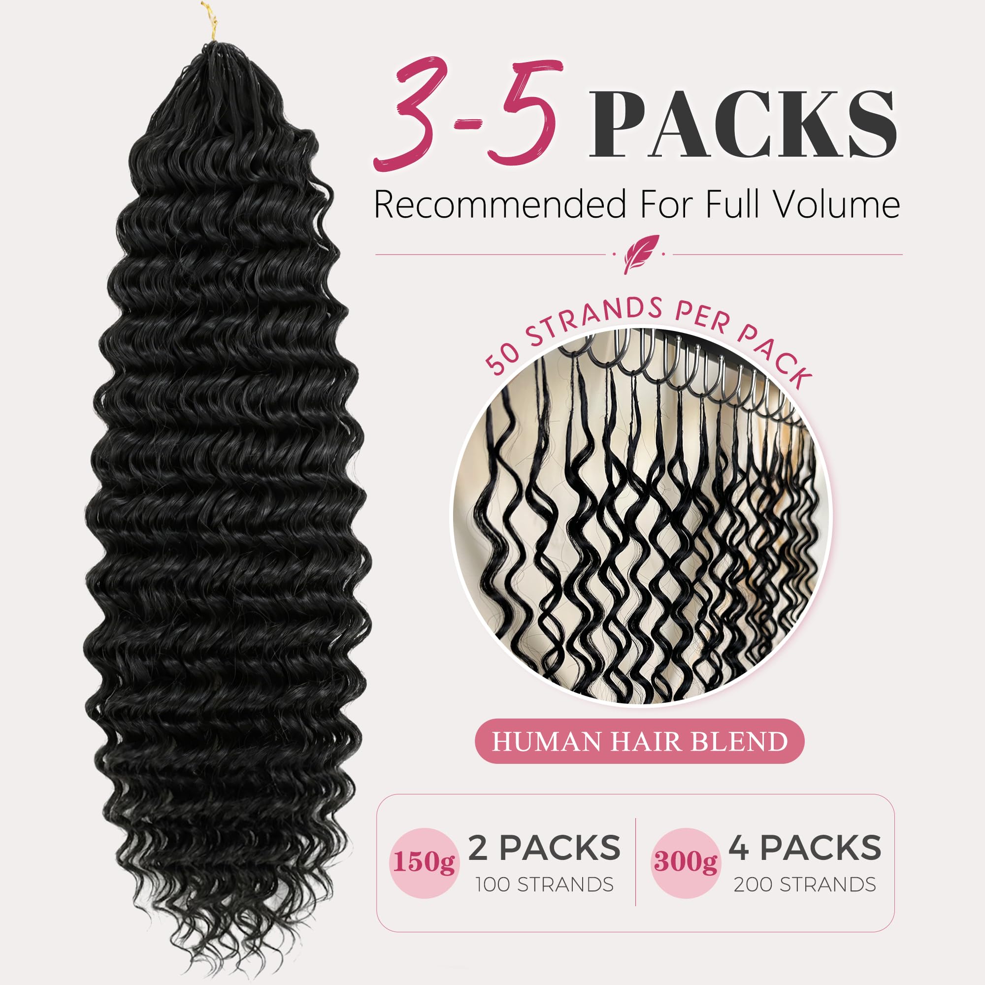 BLL Miracle Feather Crochet Hair 14-Inch Deep Wave Synthetic Fiber