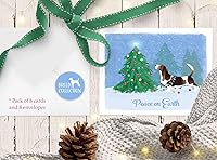 Vista 2 de Basset Hound Tarjetas de Navidad Raza de Perro Paz en la Tierra Juego de 8 Tarjetas en Blanco y Sobres Tamaño A2