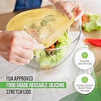 Vista 40 de Tapas elásticas de silicona reutilizables para almacenamiento de alimentos en el refrigerador, fundas elásticas resistentes al calor, tazas, latas