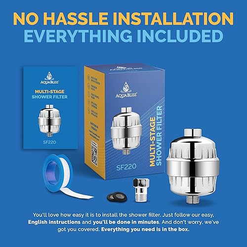 Miniatura 6 de Filtro de ducha universal AquaBliss de gran salida con cartucho de filtro de varios niveles reemplazable en cromo Cromo SF220