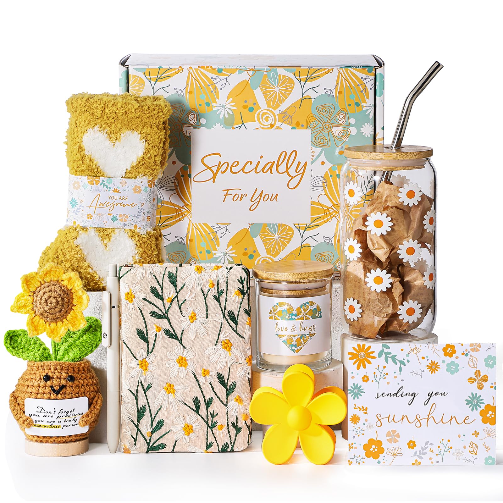 EXTALOW Regali di compleanno per donne, 10 cesti regalo per donne, regali per la festa della mamma, confezione regalo di buon compleanno per ragazze, donne, sorelle, figlie, amici, dolci 16° 18° 21°