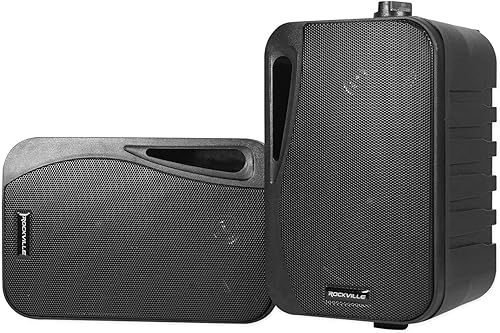 Rockville (2) HP4S-8 BK Altavoces giratorios de cine en casa para exterioresinteriores de 4 pulgadas en negro, 4 pulgadas 8 ohmios