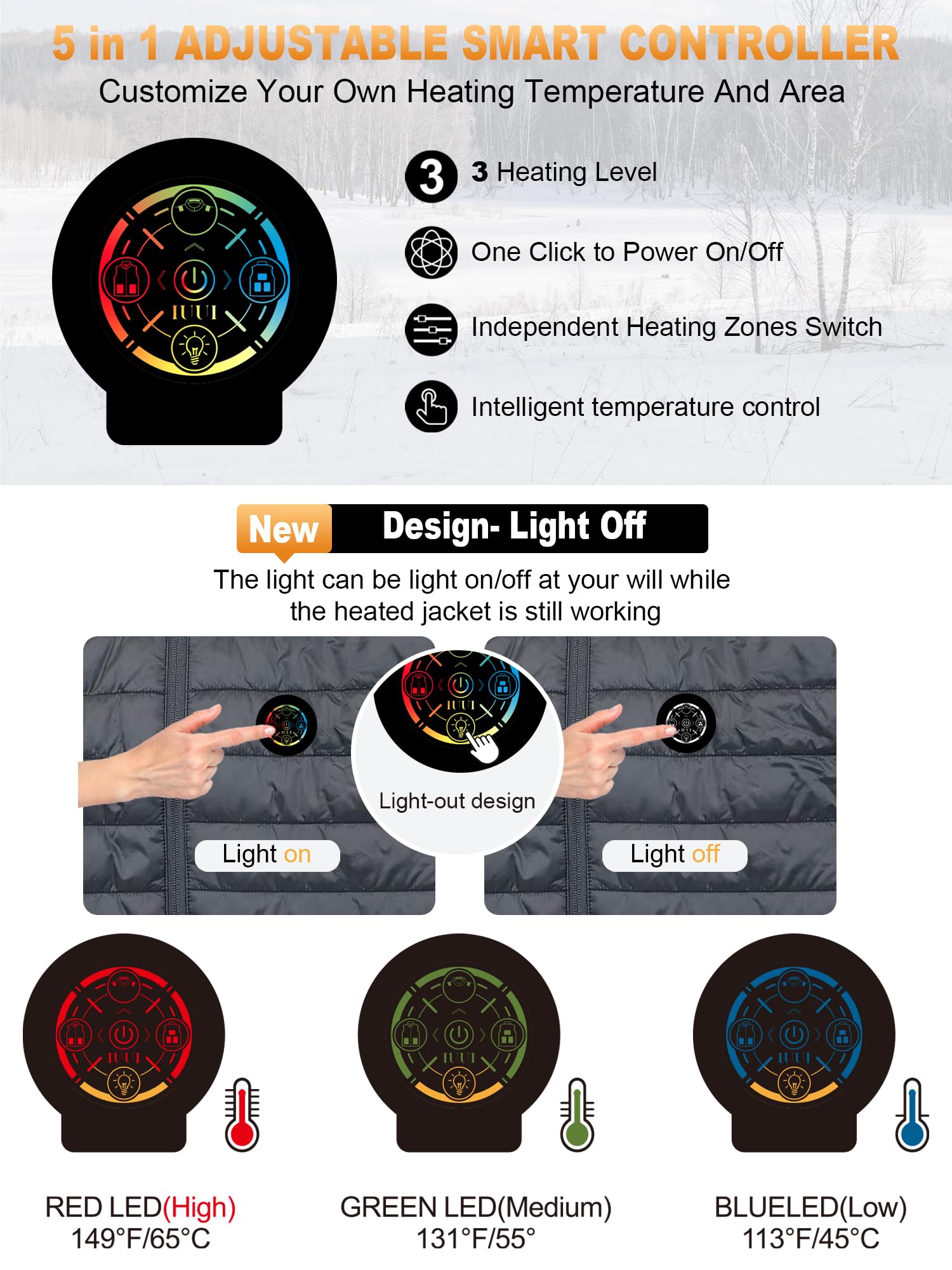 IUUI Women Heated Vest with Battery Pack Included,Quick Heat Up Warming Vest Electric Rechargeable,Long-Lasting Heated Coat