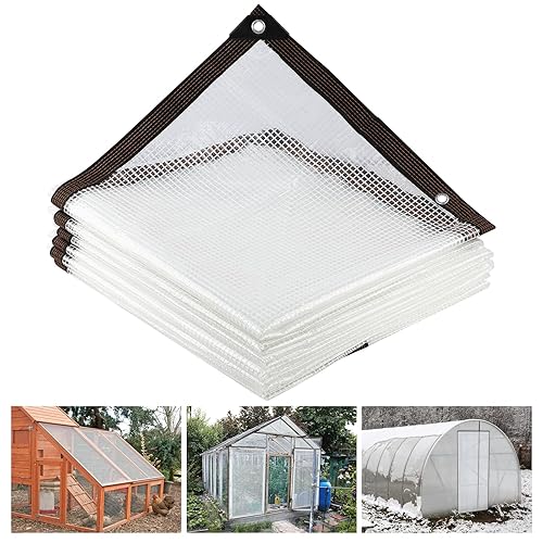 Clear Tarp,Tarp Waterproof, Clear Plastic Tarps Heavy Duty Waterproof with