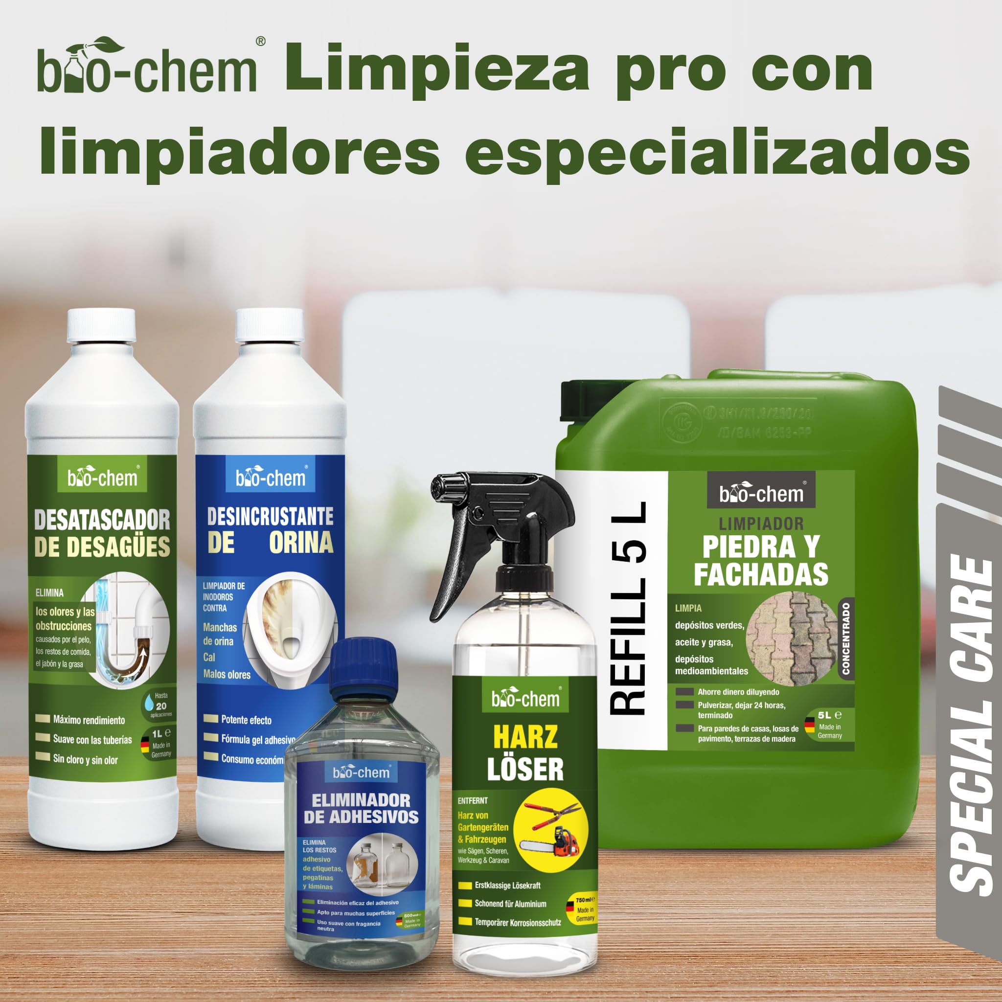 Bio-Chem Limpiador de Resina Natural 5L | Producto de cuidado para cortasetos, motosierras y herramientas de jardín - Fórmula alta eficacia – Spray antiincrustaciones