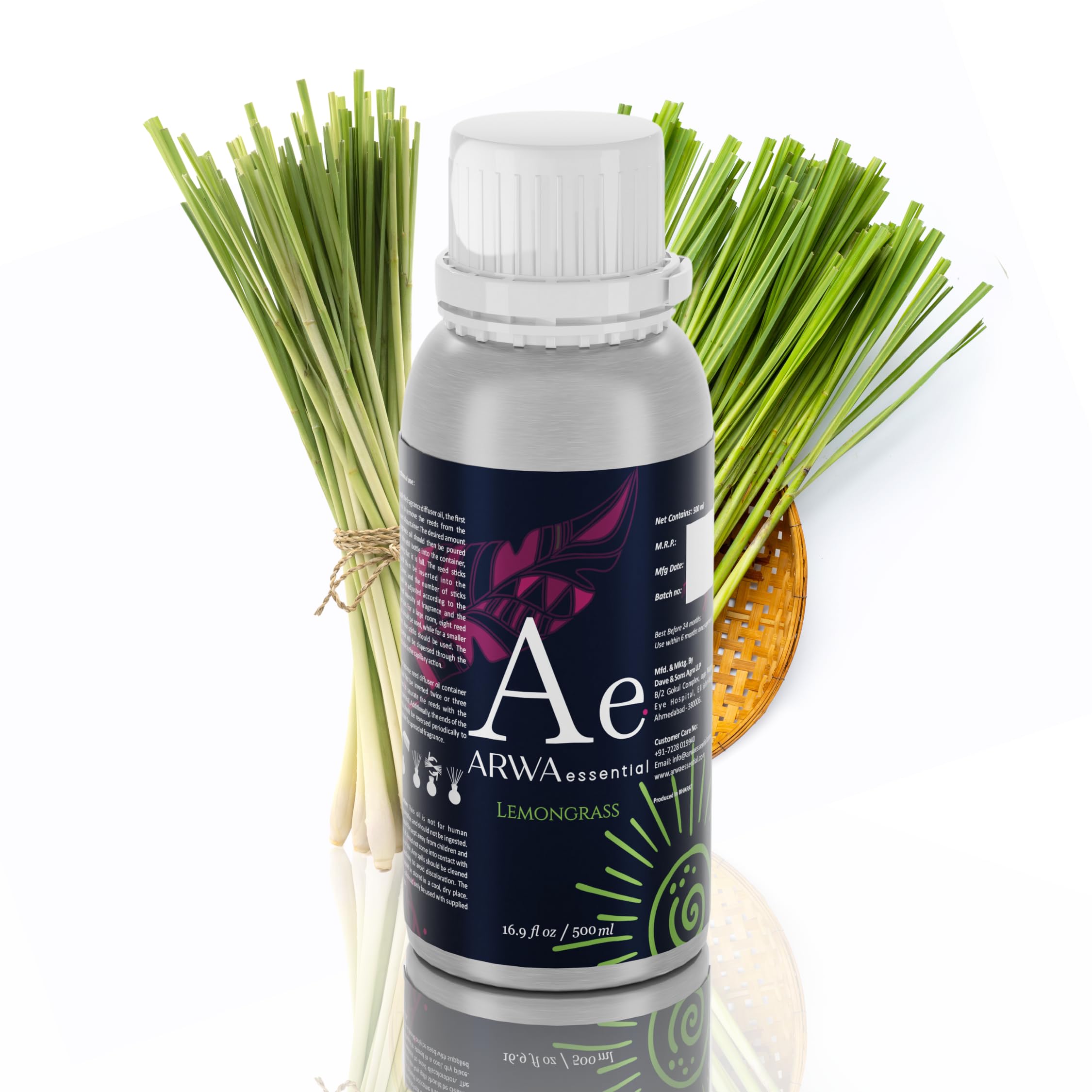 Sponsored Ad - ARWA essential Lemongrass Diffuser Oil 500ML | Organic, Natural Aromatherapy Oil for Diffuser, Humidifier Oil, Aroma Oil, Pure Essential Oil Blends for Hotel/Office/Home Fragrance