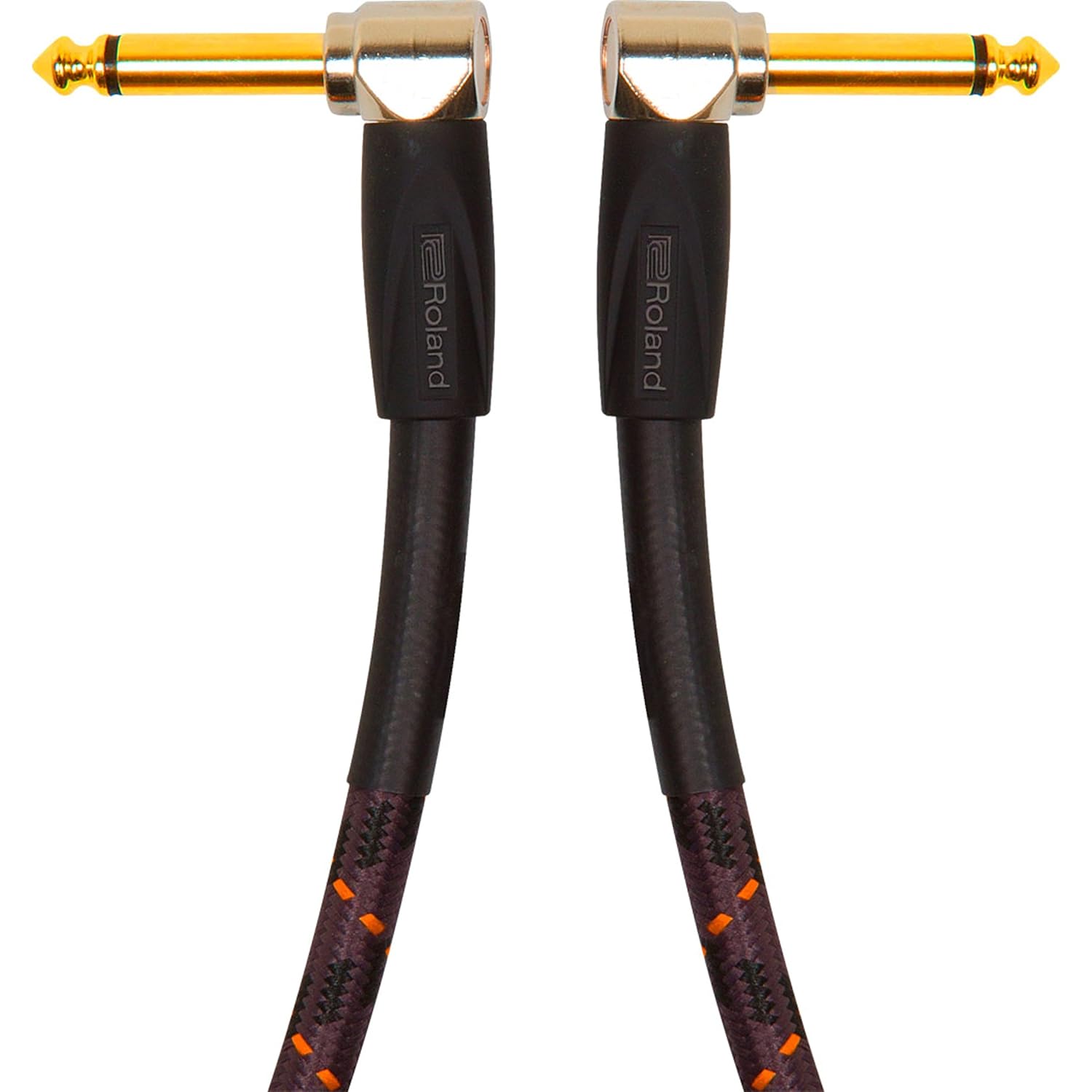 Roland Ric-G1Aa Instrument Cable 1Ft Angled to Angled Black