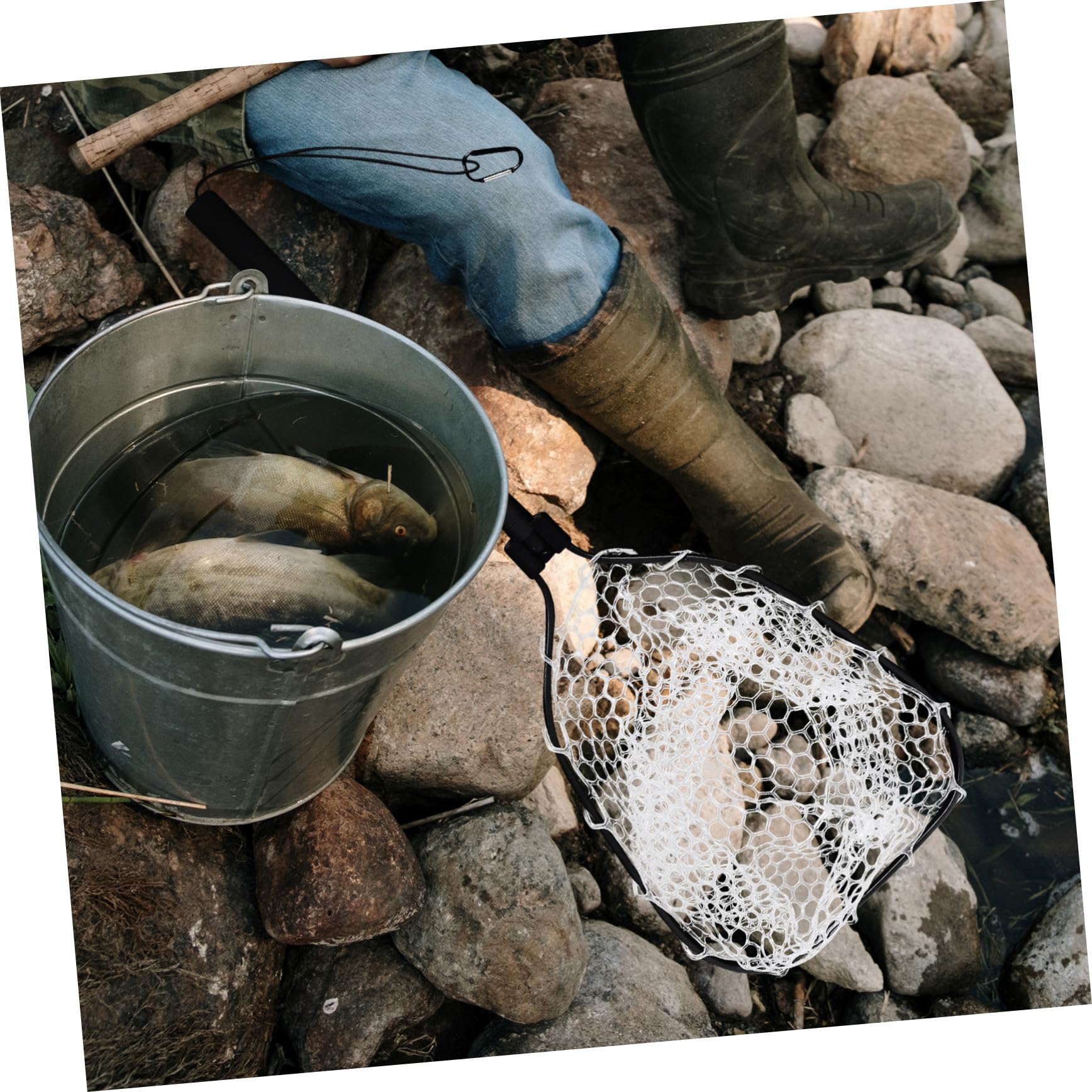 ULTECHNOVO Pesca Plegable Portátil con Marco para Pesca De Truchas Camarones y Acuarios para Exteriores
