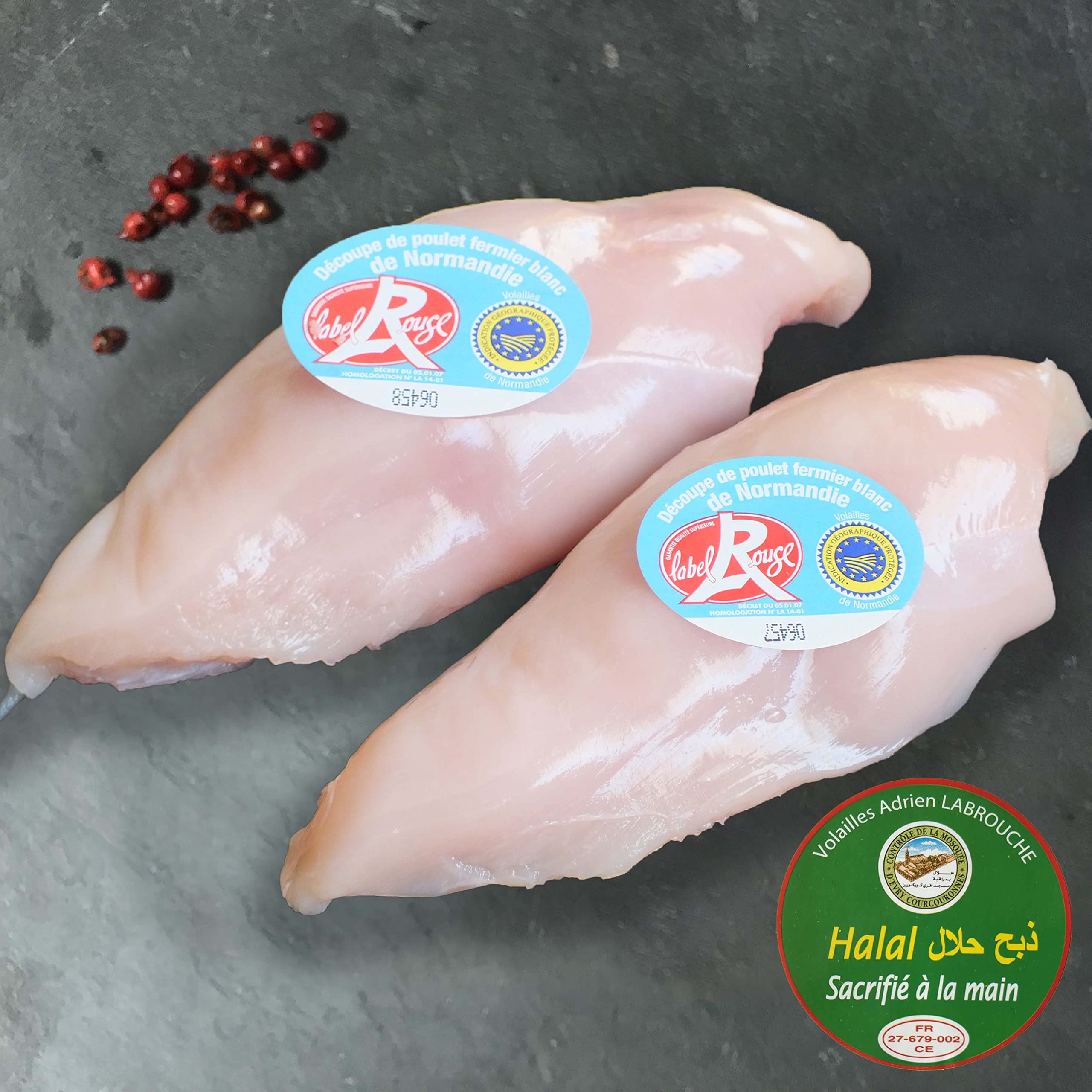 Colis Filets de Poulet Fermier Label Rouge Halal - 1,2kg - Normandie