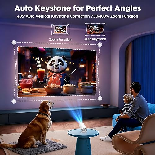 Miniatura 3 de Aplicaciones integradas Mini proyector con WiFi 6 y Bluetooth, proyector portátil 4K 1080P compatible con enfoque automáticoKeystone, compatible con