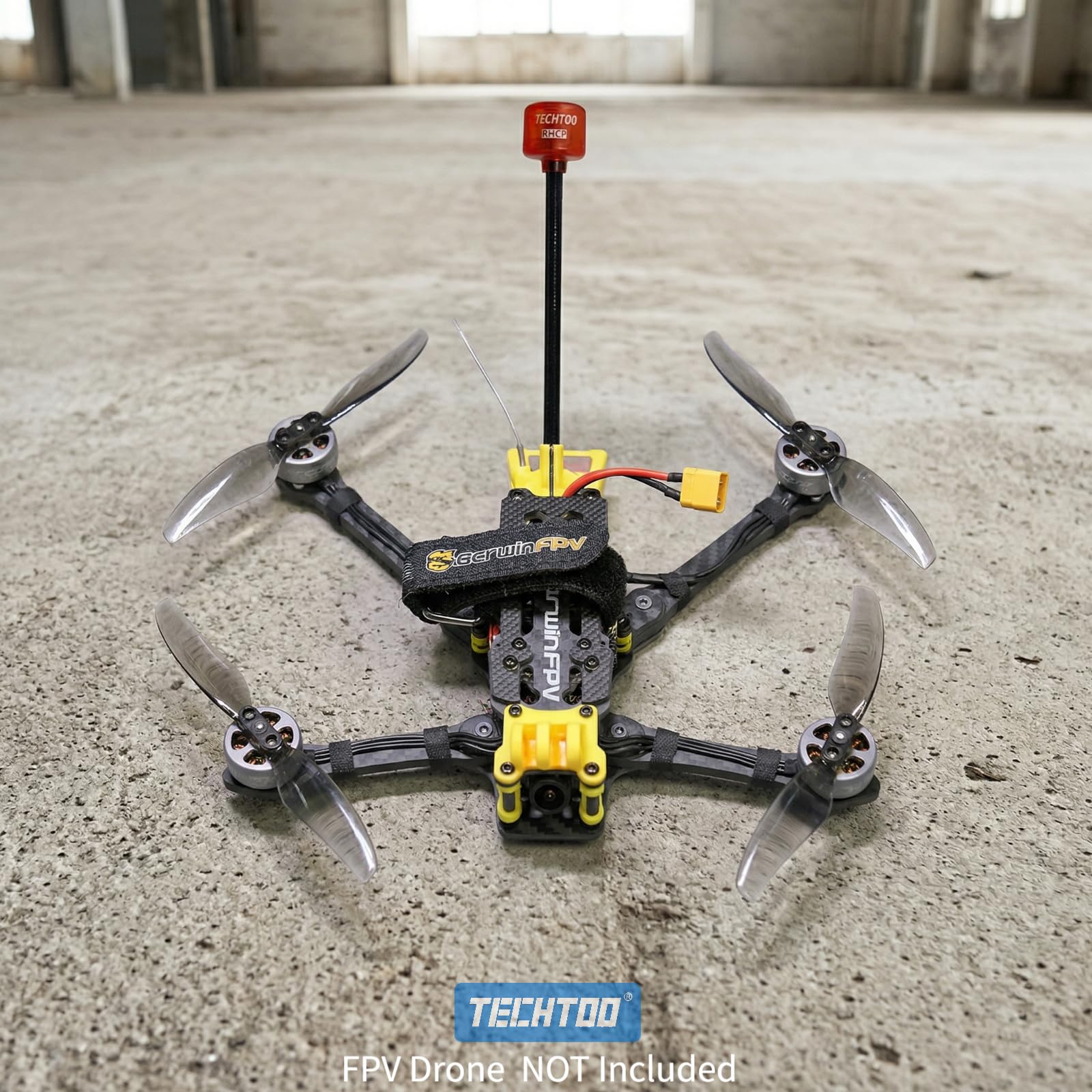 TECHTOO FPV-Antenne, Renn-Drohnen-Antenne, 5,8 G, 2,3 dBi, RHCP-Antenne, RP-SMA-Anschluss für RC-Drohne, Fatshark-Brille, FPV, Quadcopeter, Multicopter TX/RX (Rot, 1 Stück)