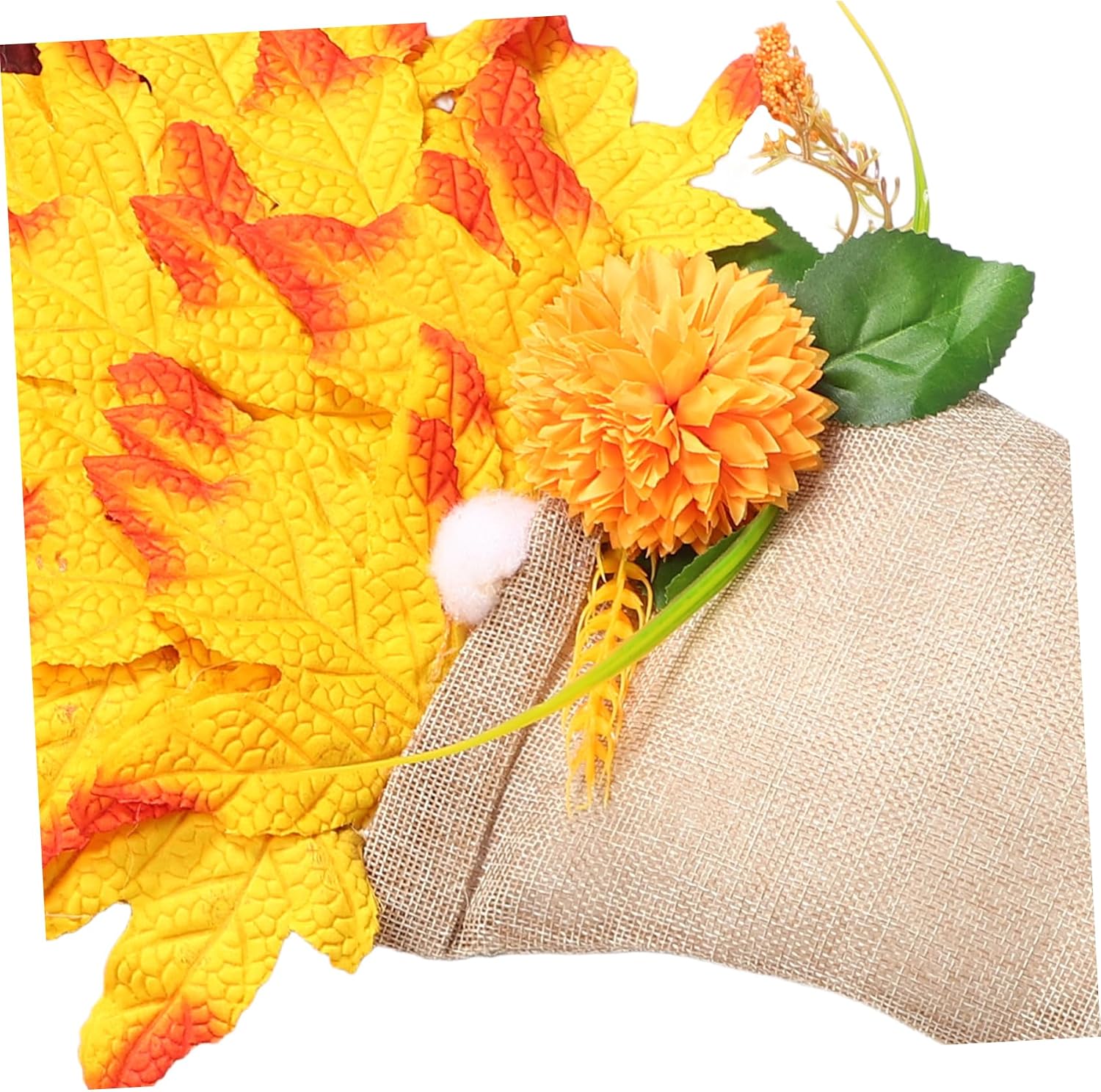 IMIKEYA Autumn Gnome Wreath with Artificial Maple Leaves Fall Decor for Front Door Thanksgiving Harvest Decoration for Indoor and Outdoor Use Unique Gnome Hat Design