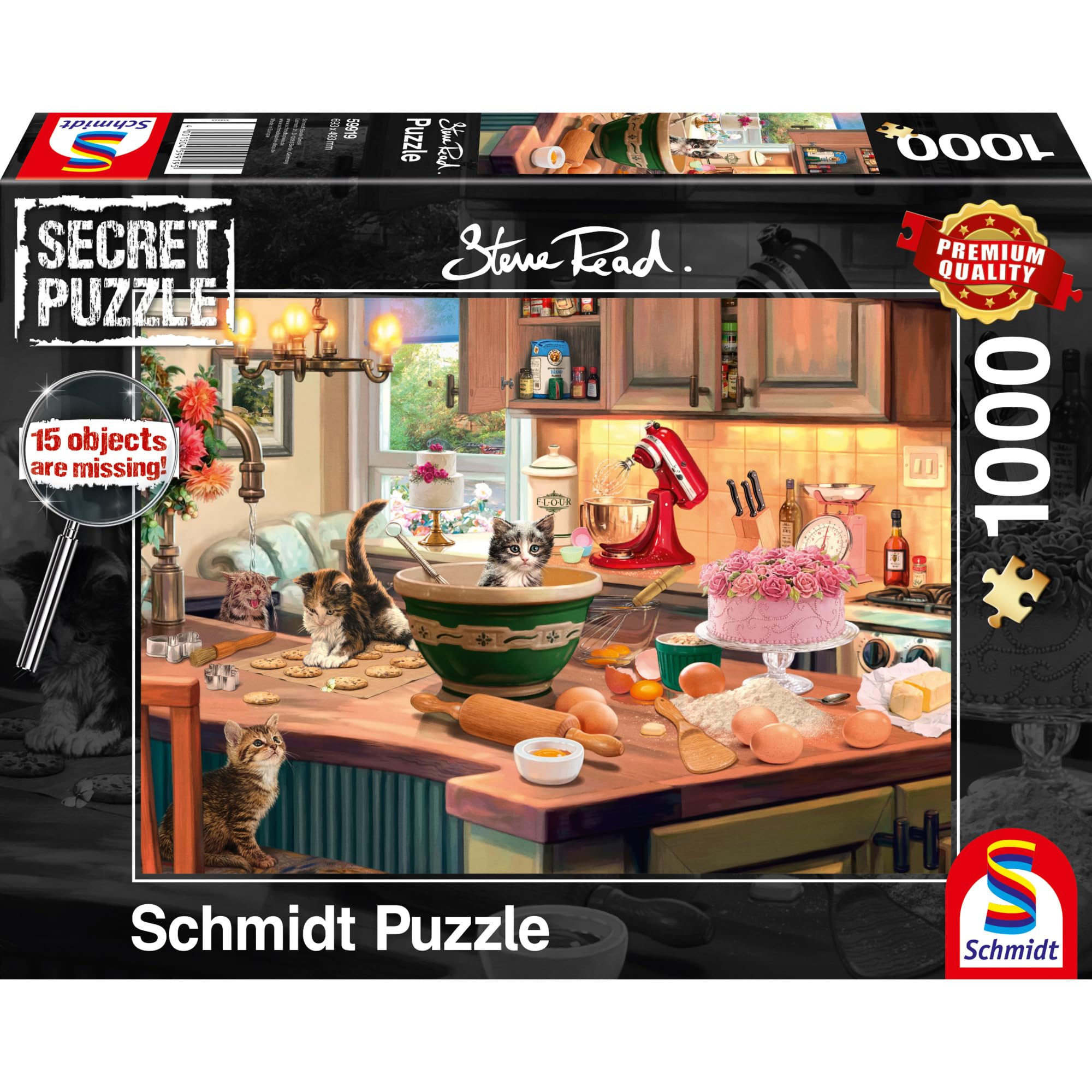 Schmidt Spiele 59919 Secret Puzzle, At the Kitchen Table, 1000 pieces
