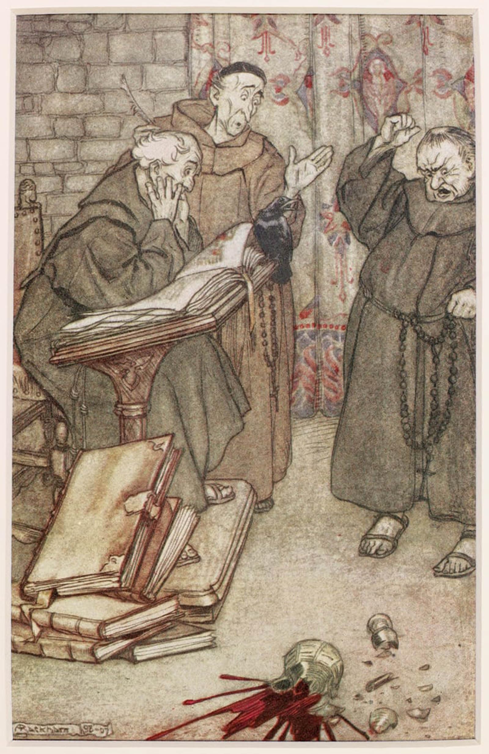 Artxlxxbn No Frame Famous Prints Artwork Pictures Poster Painting Art The Jackdaw Of Rheims By Arthur Rackham Artwork Landscape Pictures For Home Decor 60X90cm