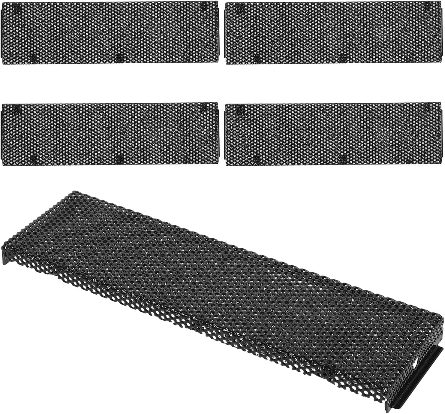 5pcs Optical Drive Bay Dust Cover with Sponge Lining - Black Vent Mesh Panel for Computer Chassis Front Bezel - 6 Inch Intake Bay Filler Accessory