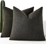Boucle Decorative Throw Pillow Covers for Couch Set of 2, 18x18 inches, Beige
